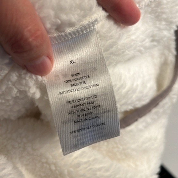 Free Country, XL white/cream fleece zip up - Picture 9 of 9